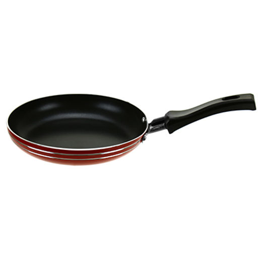 Сковорода с тефлоновым покрытием д16см h2,9см "Классика", 0,5л, пластмассовая ручка, цветной корпус, цвета микс (Китай)