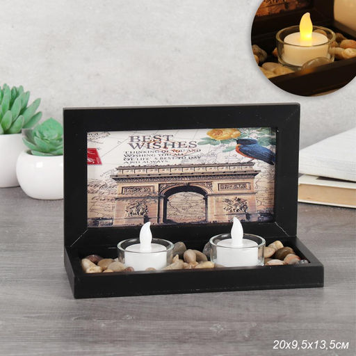 Свеча светодиодная 2 штуки на подставке / CK-548C /уп 24/ А