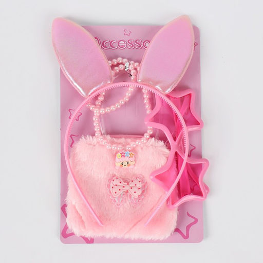 Цена за 12 шт. Карнавальный набор Зайка в наборе: ободок, очки, кошелёк, бусы - Simaland фото 2