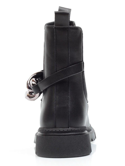 01-5267-1 BLACK Ботинки демисезонные (натуральная кожа, байка)