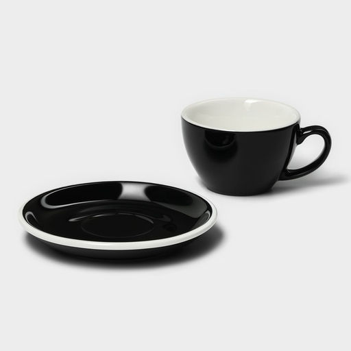 Кофейная пара фарфоровая Magistro Coffee time, 2 предмета: чашка 200 мл, блюдце d=14,5 см, цвет чёрный  фото 3