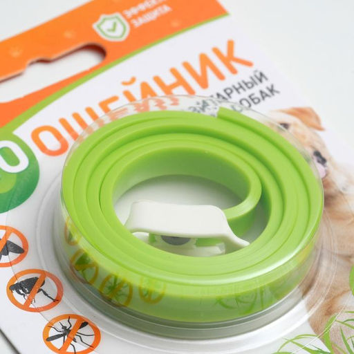 Биоошейник от паразитов ПИЖОН для собак от блох и клещей, зелёный, 65 см  фото 5