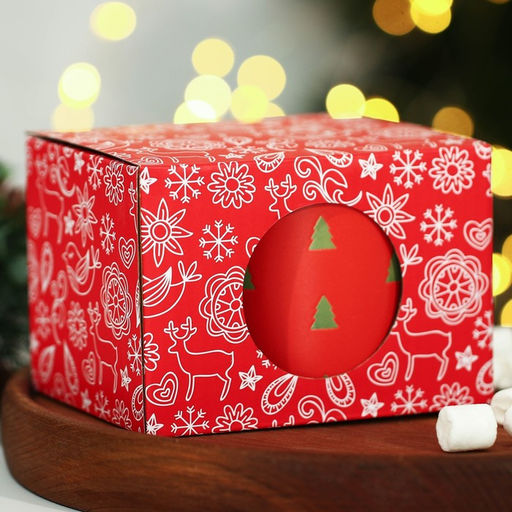 Кружка керамическая новогодняя Дорого внимание Новогодняя сказка, 320 мл, красная фото 6