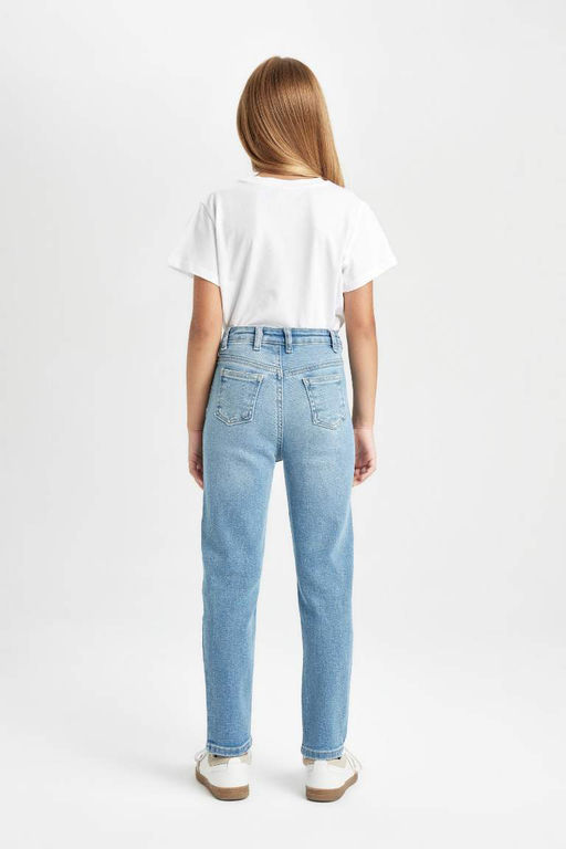 Узкие брюки скинни для девочек с рваными деталями и узкими брюками - Defacto фото 6