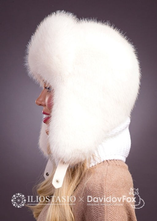 Шапка Ушанка экомех жемчуг