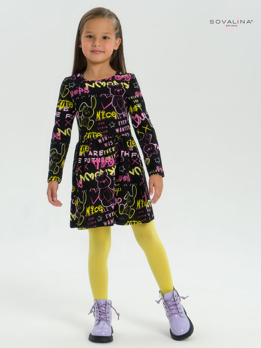 Платье Эля неоновые мишки - Sovalina фото 3