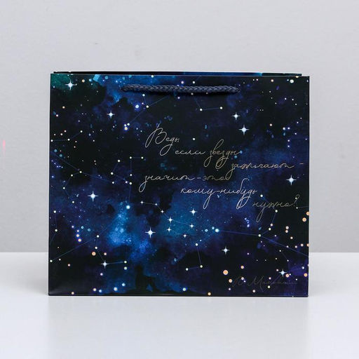 Пакет подарочный ламинированный, упаковка, «Космос: Звёзды», ML 27×23×11.5 см