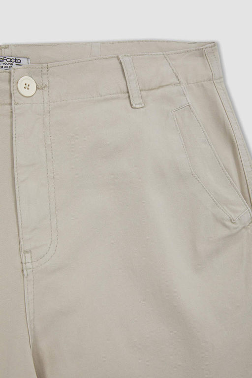 Прямые габардиновые брюки с карманами-карго и карманами Relax Fit - Defacto фото 9