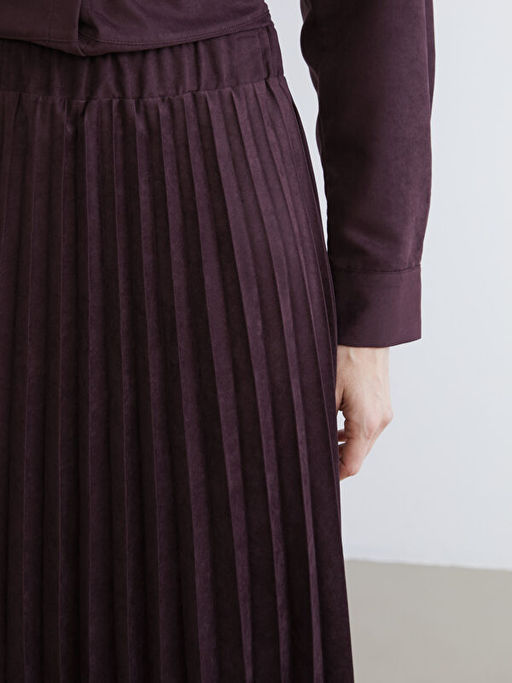 Beli Lastikli S?et G?r?n?ml? Pileli Etek