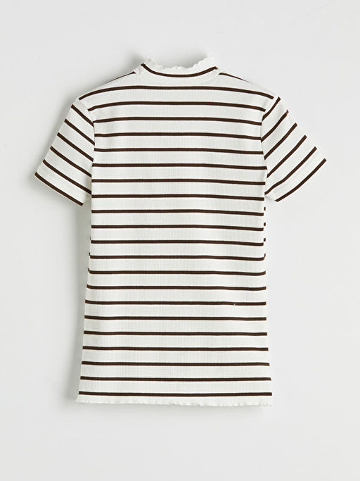 F?rf?rl? Dik Yaka ?izgili Kad?n Ti??rt