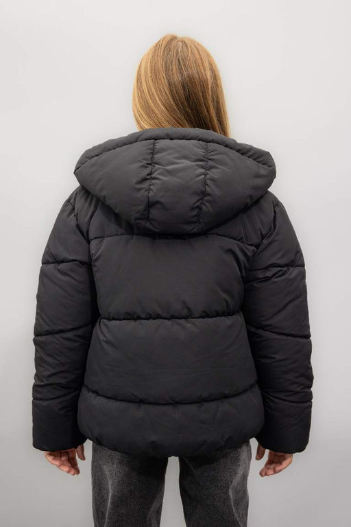 Водоотталкивающее пальто с капюшоном для девочек - Defacto фото 4