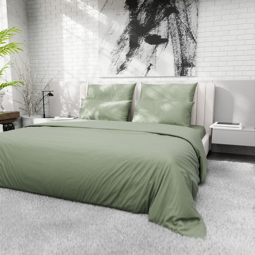 Простыня на резинке 220ТС Этель 160*200+30 см, цв.олива, сатин, 100% хлопок  фото 3