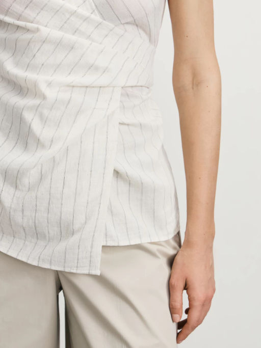 Блуза на запах из вискозы и льна / Zarina  фото 7