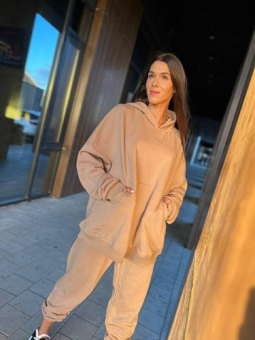 Костюм женский оверсайз с джогерами, мокко, единый размер - Knitka wear фото 2