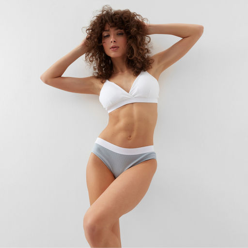 Набор трусов слипы MINAKU рубчик размер 48-50 (белый, бежевый, чёрный) 3 шт.