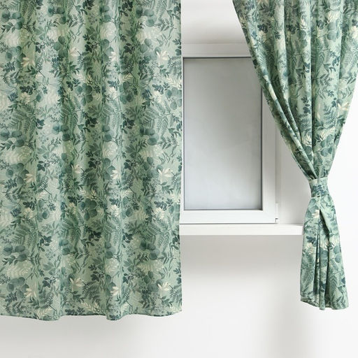 Шторы для кухни Доляна «Лесная прохлада», 146×180 см - 2 шт., подхваты - 2 шт.