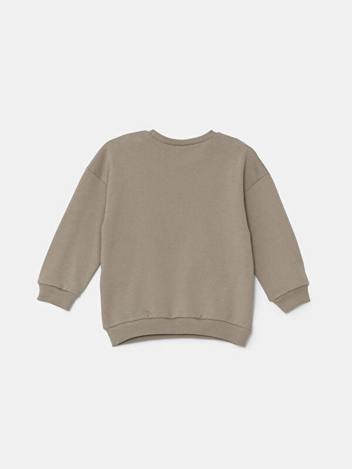 Bisiklet Yaka Uzun Kollu Bask?l? Erkek ?ocuk Sweatshirt