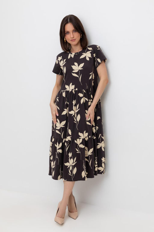 VERY NEAT _ ЕВТ 5019/черный кофе,магнолия платье жен