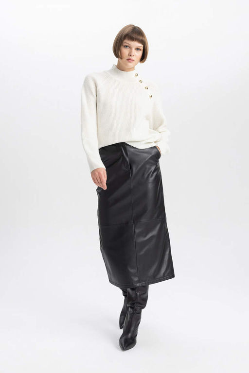 Свитер с полуводолазкой свободного кроя - Defacto фото 2