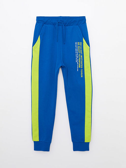 Beli Lastikli Bask?l? Erkek ?ocuk Jogger E?ofman Alt?