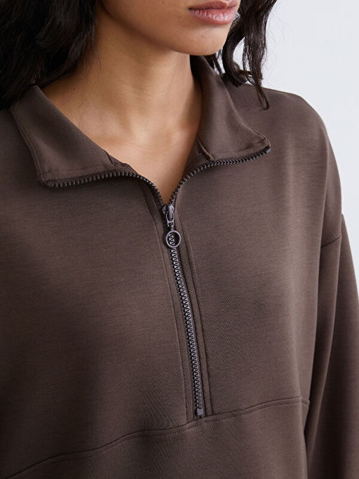 Dik Yaka Kad?n Sweatshirt Tunik