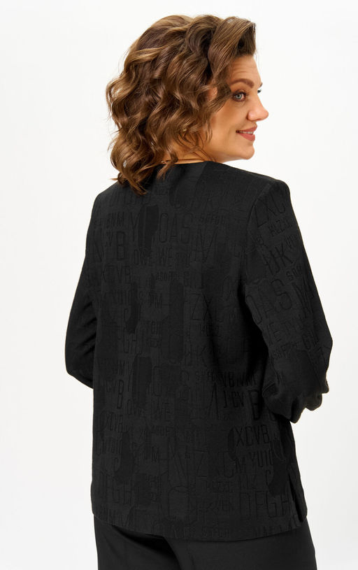 Блуза БелЭльСтиль 879 черный принт фото 4