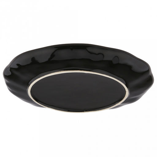 "Тихий океан" Тарелка мелкая керамическая д225мм, h25мм, асимметричная форма, синий (Китай)