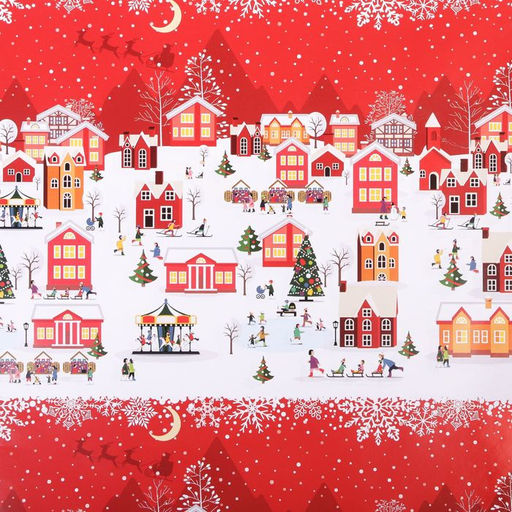 Цена за 10 шт. Упаковочная бумага на Новый год А в городе зима, 70 х 100 см, глянцевая - Дарите счастье фото 2