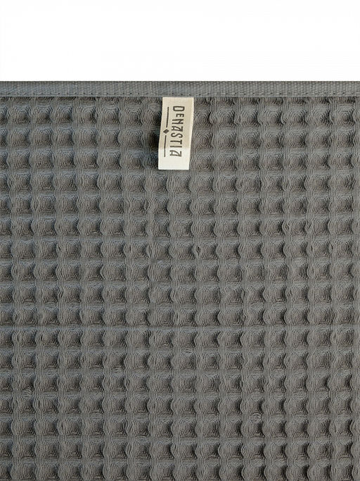 Набор полотенец вафельных 2шт 70x140, 50x90 темно-серый вафельное полотно - Denastia фото 4