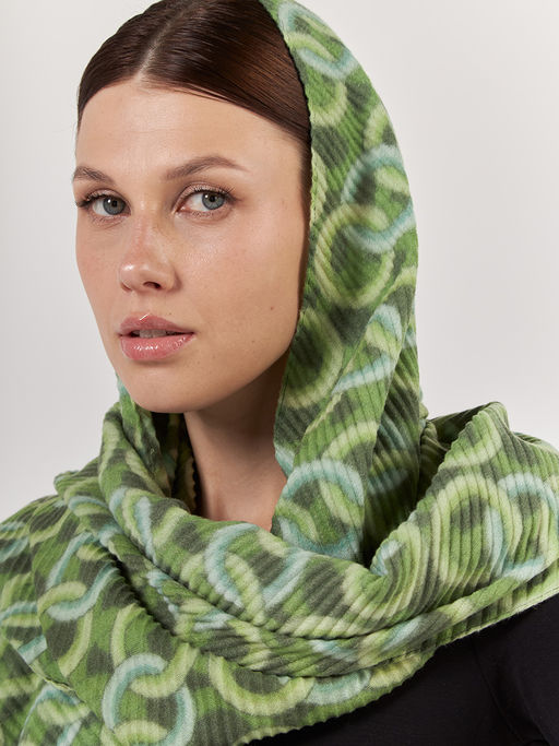 Большой, мягкий, тонкий и очень нежный двусторонний палантин с рисунком. - Tantino фото 10