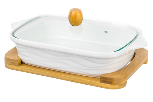 Блюдо для запекания Elan Gallery Айсберг волны 30×18×13 см 1.1 л с крышкой  фото 7