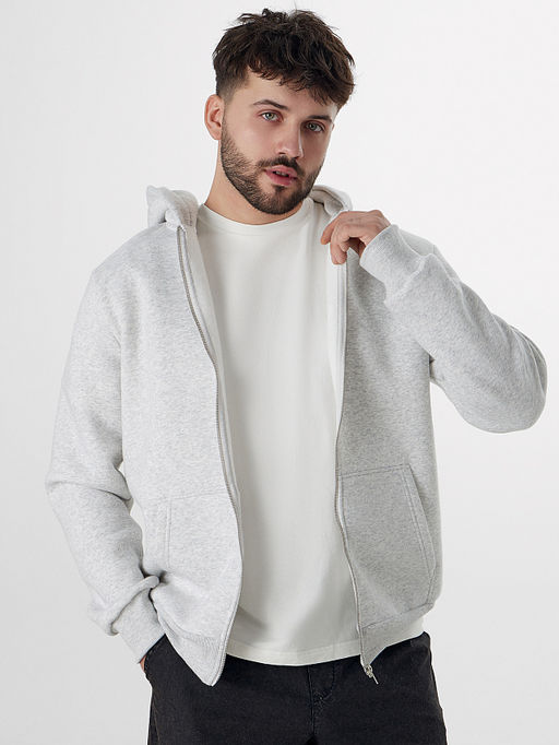 Жакет мужской серый на молнии с начесом