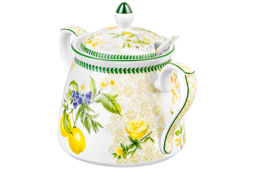 Сахарница 400 мл 15*10*11,5 см Лимоны + ложка NEW BONE CHINA - Elan gallery фото 11