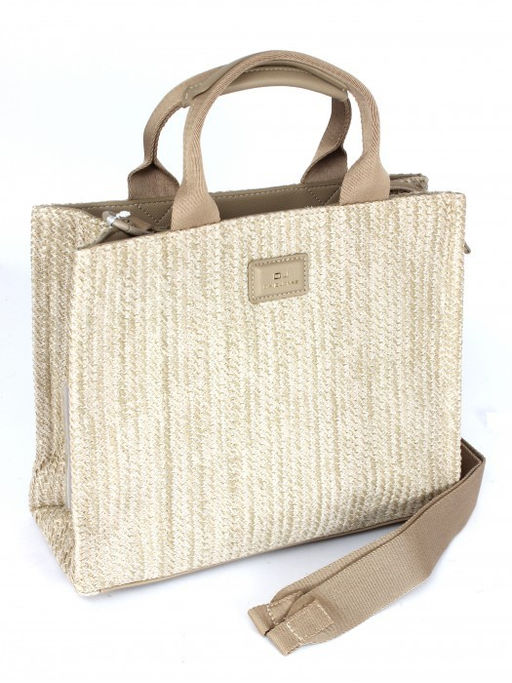 Сумка женская иск/кожа+текстиль DJ-CM 7531-TAOS TAUPE, 1отд, плечевой ремень, бежевый SALE 264417 - Adelia фото 5