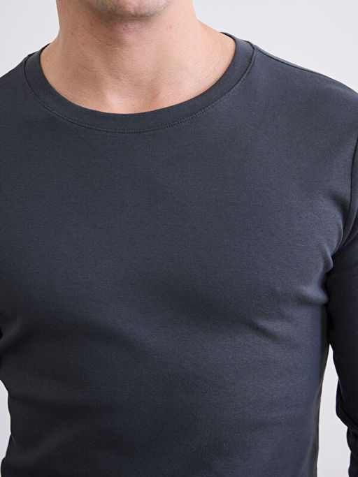 Bisiklet Yaka Uzun Kollu Erkek Ti??rt