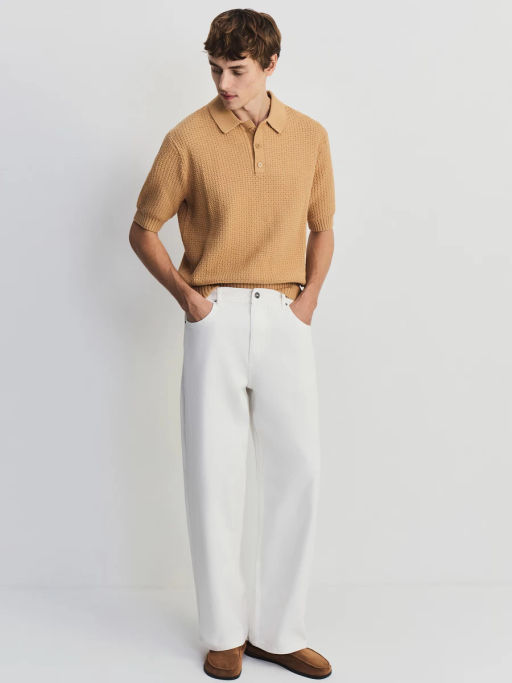 Джемпер поло фактурной вязки ZR2605043301-136 / Zarina