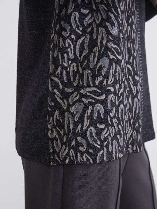 Bisiklet Yaka Desenli Bluz