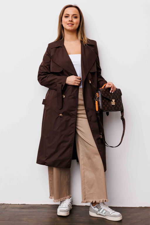 Плащ AURA 7034-170 шоколадный  фото 2