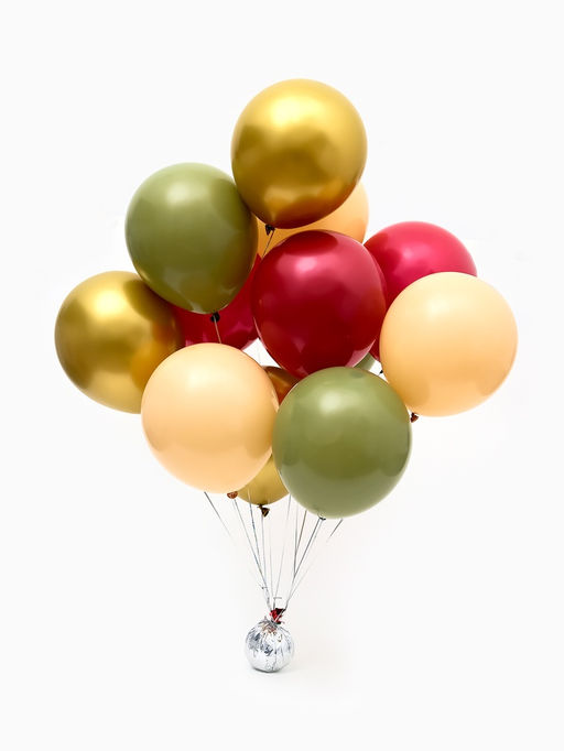 Воздушные шары латексные 12" "Оливковый, бежевый, золотой, кофейный микс" набор 25 штук