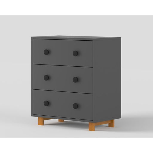 Комод пеленальный ИНКАНТО PAPI Lux 800/3, графит/бук - Simaland фото 3