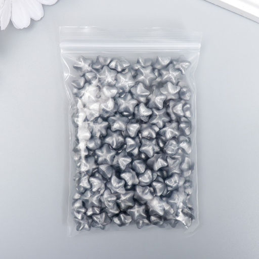 Сургуч в гранулах в пакете Звёздочки серебро перламутр 55 гр 12х8 см - Simaland фото 3