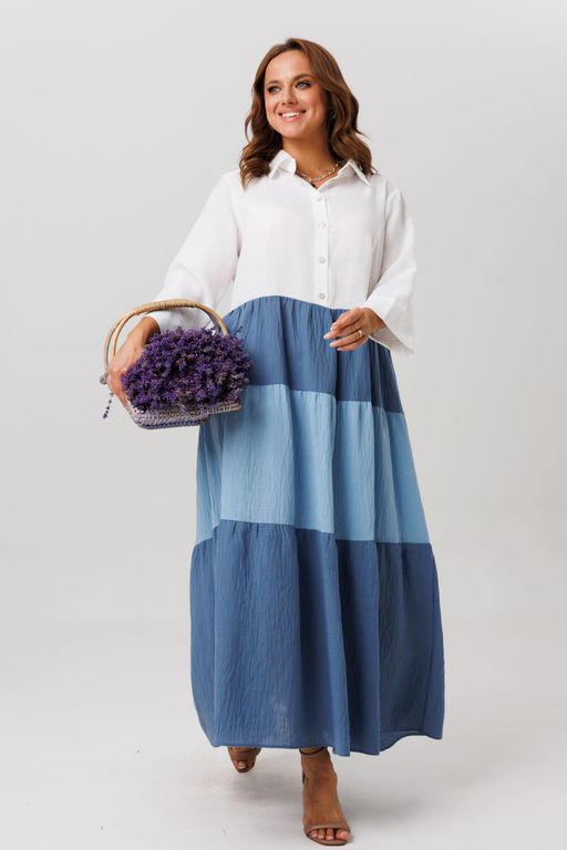 Платье Anastasia 1240.1 белый/голубой  фото 2