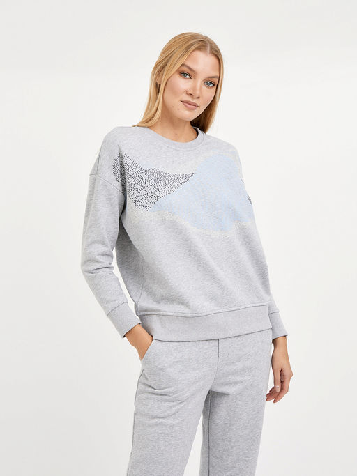 джемпер женский в сером цвете с принтом - Glenfield фото 6