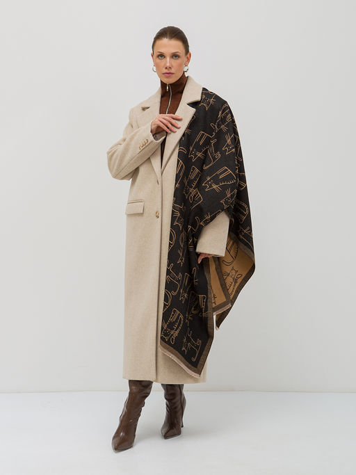 В составе шерсть и кашемир! теплый двусторонний палантин - Tantino фото 2