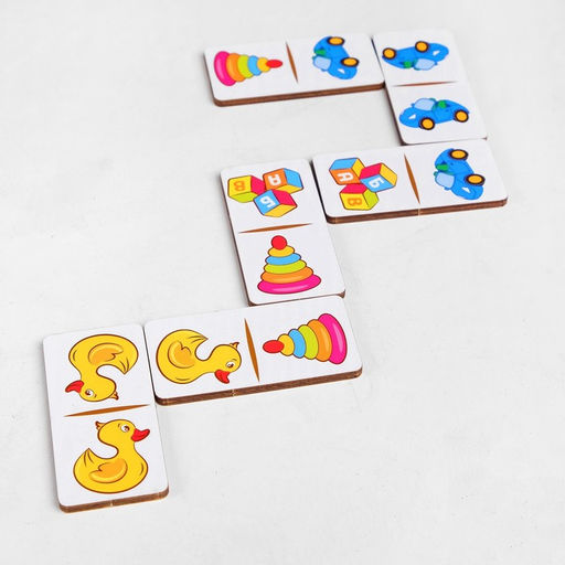 Домино Детские игрушки, 28 элементов, размер плашки: 3х6х0.4 см