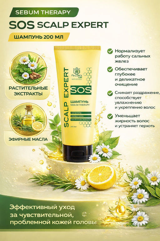 Шампунь Sebum Therapy Sos Scalp Expert 200 мл - Пасека Lab фото 6