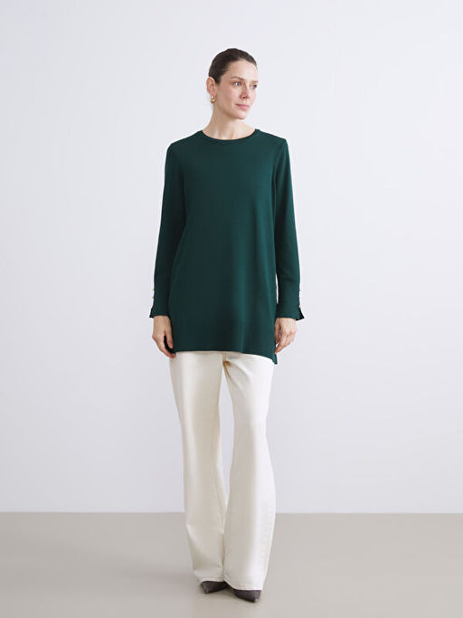 Bisiklet Yaka Kad?n Triko Tunik