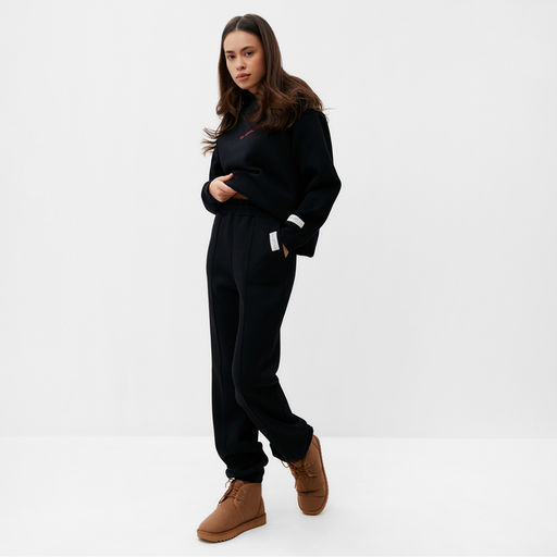 Джоггеры женские MIST Cozy style, чёрные, размер 50