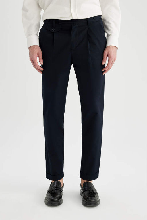 Зауженные брюки из твила с двойными штанинами - Defacto фото 4