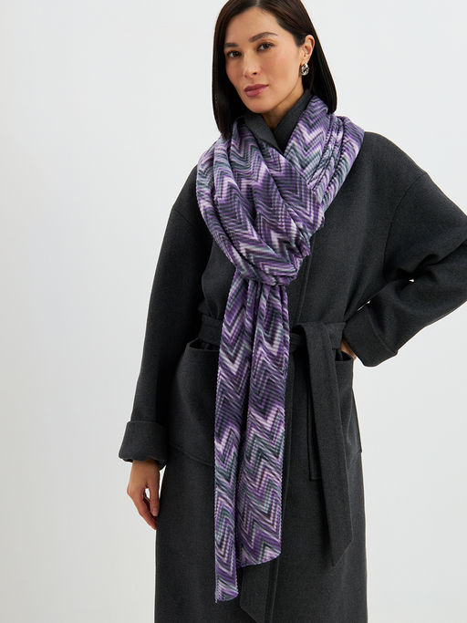 Большой, мягкий, тонкий и очень нежный двусторонний палантин с рисунком - Tantino фото 14